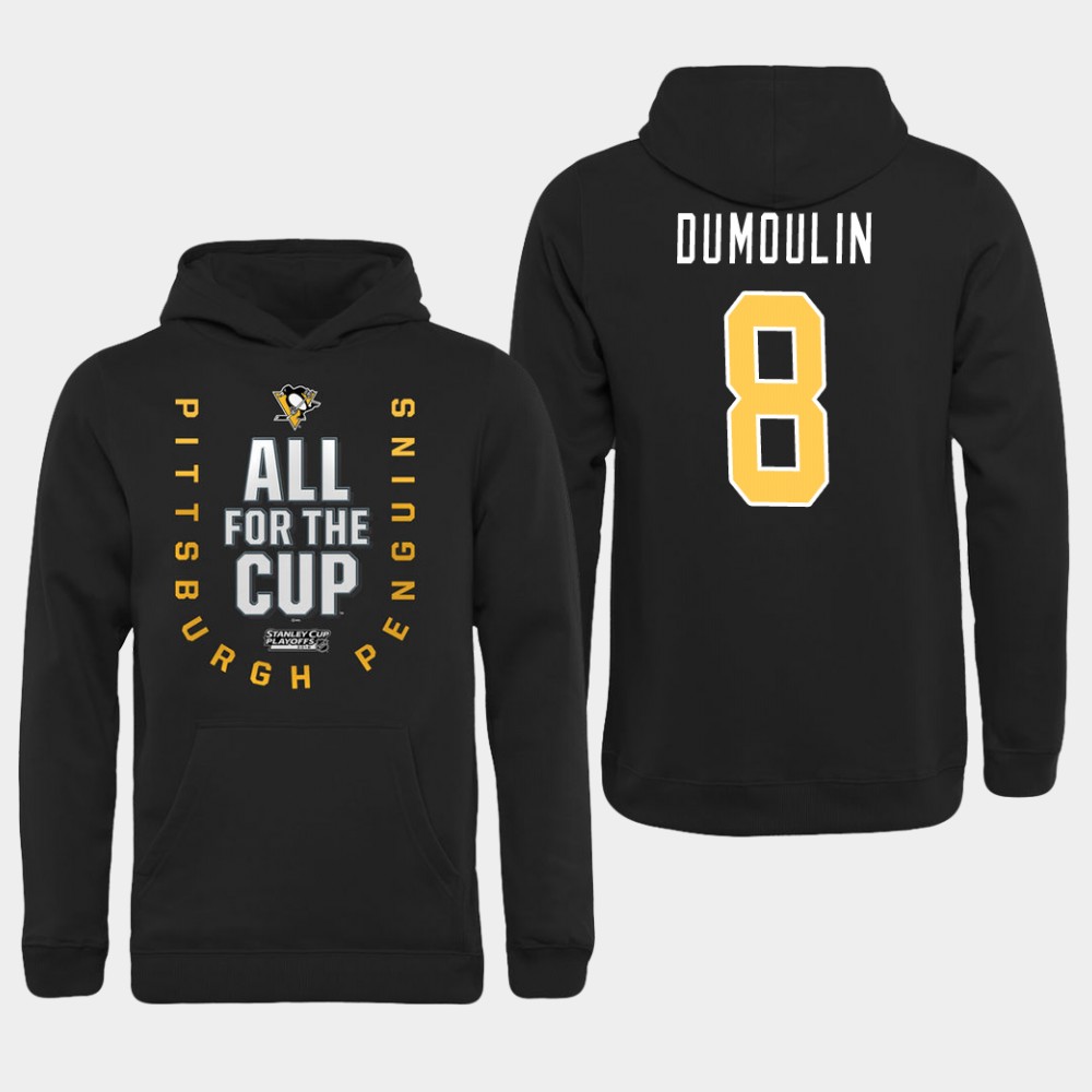 Men NHL Pittsburgh Penguins #8 Dumoulin black All for the Cup Hoodie->pittsburgh penguins->NHL Jersey